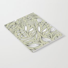 Green Leaf Swirl illustration Notebook