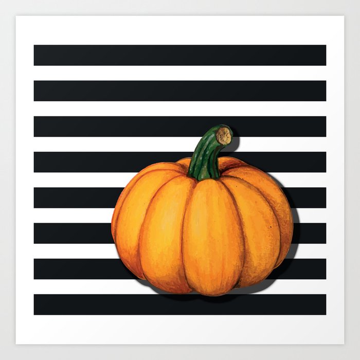 Pumpkin Stripes Art Print