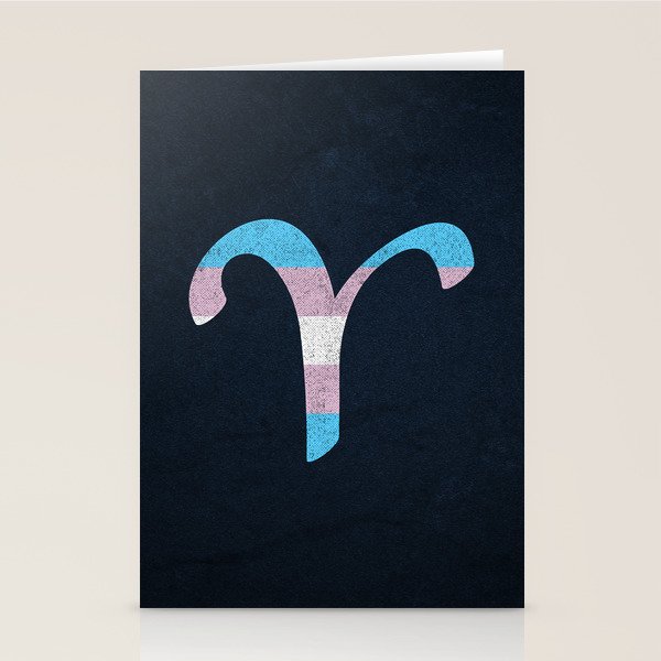 Transgender Pride Flag Aries Zodiac Sign Stationery Cards by wheedesign
