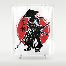 Ronin Japanese Samurai vector illustration Shower Curtain