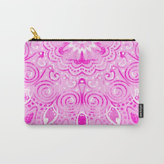 Dreaming in Pink, Mandala Art Carry-All Pouch
