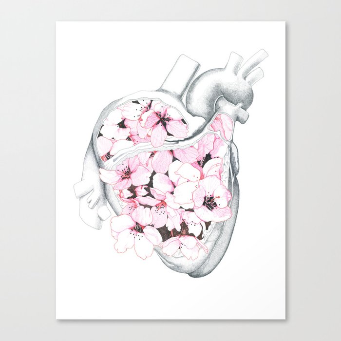 Blossom Burst Heart Canvas Print