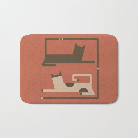 CATS IN LOVE (abstract animals) Bath Mat