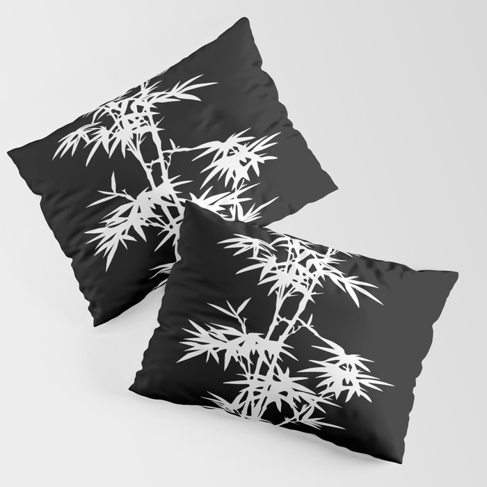 Black and White Bamboo Silhouette Pillow Sham