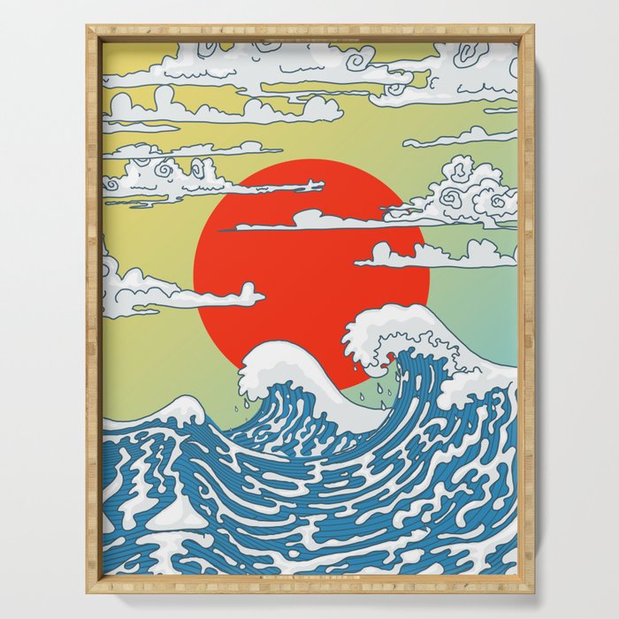 Japanese waves Serving Tray