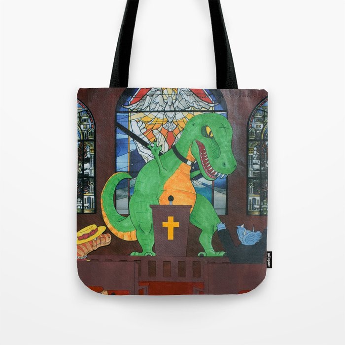 Preachasaurus Rex Tote Bag