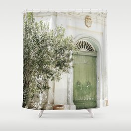 Black and White Shower Curtain Tuscany Italy Print for Bathroom 