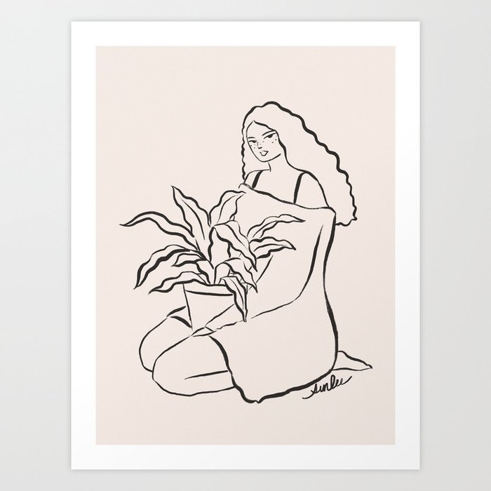 Plant Lady lines Art Print