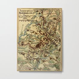 Vintage Spotsylvania Virginia Civil War Map (1865) Metal Print | Ushistory, Virginiahistory, Civilwarhistory, Militaryhistory, Spotsylvania, Civilwar, Spotsylvaniamap, Uscivilwar, Civilwarbattles, Vahistory 