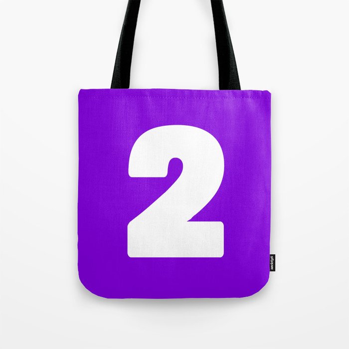 2 (White & Violet Number) Tote Bag