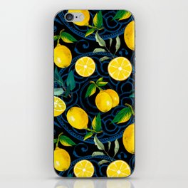 Summer, citrus ,Sicilian style ,lemon fruit pattern  iPhone Skin