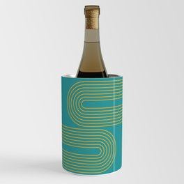 Geometric Lines Rainbow 25 in Teal Green Gold Wine Chiller
