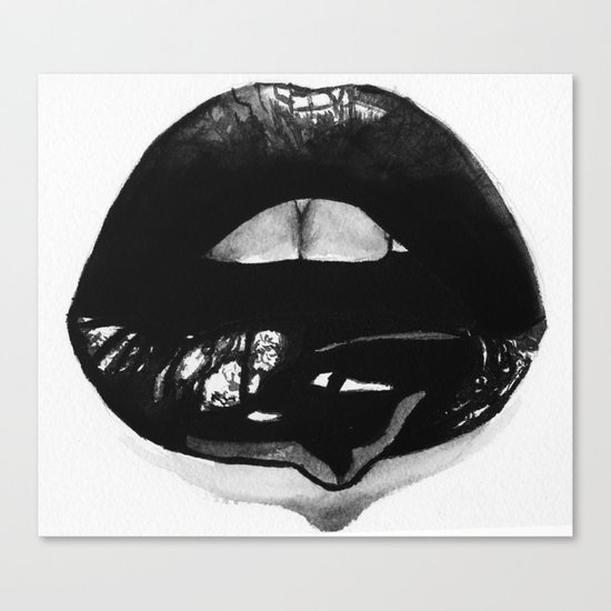Ink Lips Canvas Print