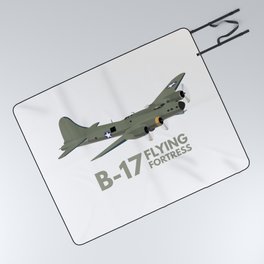 B-17 Flying Fortress WW2 Heavy Bomber Picnic Blanket