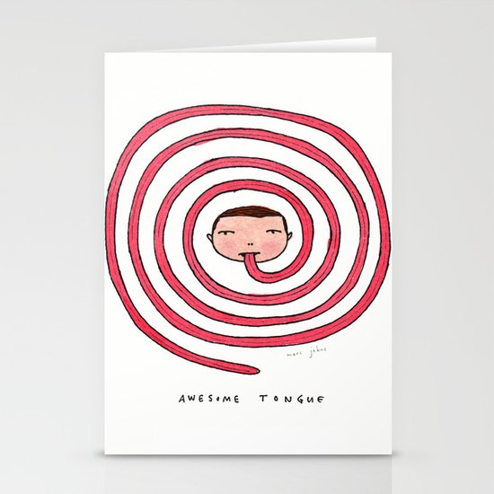 Awesome tongue Stationery Cards