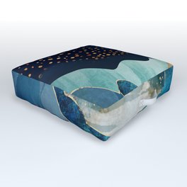 Moon Glow Outdoor Floor Cushion | Graphicdesign, Curated, Inidigo, Abstract, Water, Contemporary, Ocean, Stellar, Reflection, Mountains 