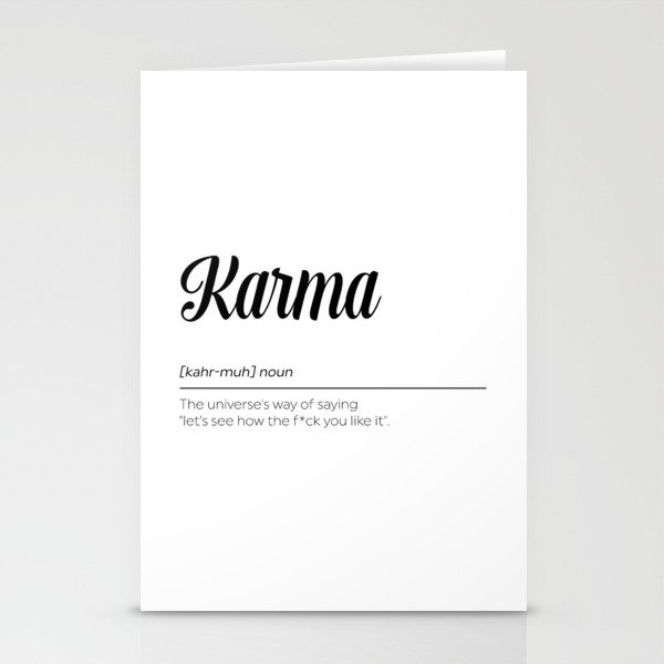 Karma Definition Stationery Cards