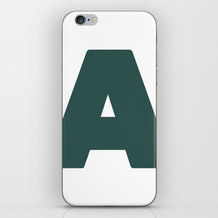 A (Dark Green & White Letter) iPhone Skin