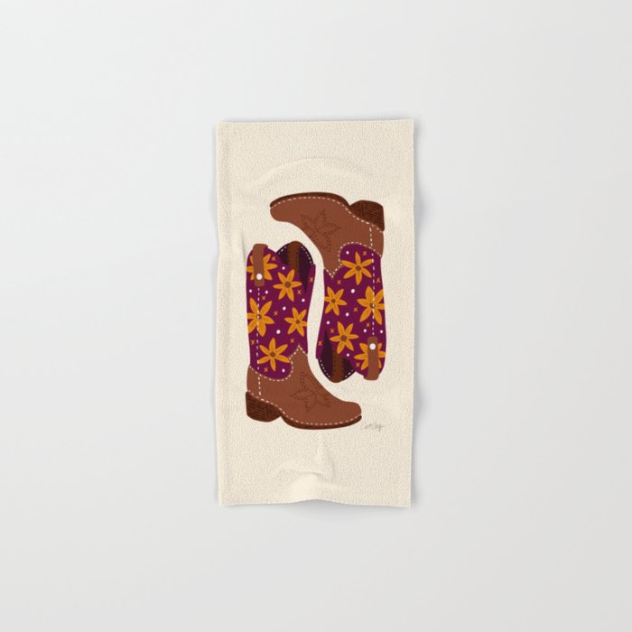 Cowgirl Boots – Fuchsia & Orange Hand & Bath Towel