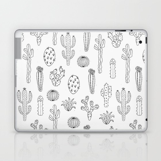 Cactus Silhouette Black Laptop & iPad Skin