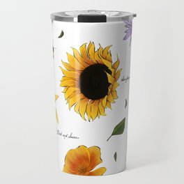 Garden Sketches: Bees and Flowers Travel Mug