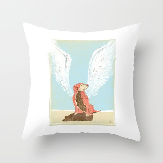 All Dogs Go to Heaven (Golden Retriever) Throw Pillow