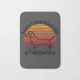 Easily Distracted by Wiener Dogs for Dachshund Fans and Dog Owners Bath Mat