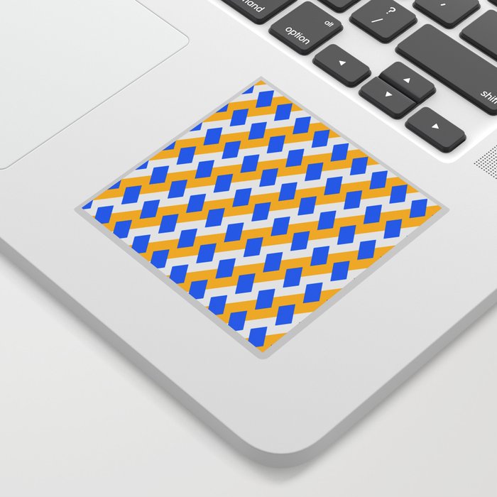 Patterns Abstract Blue Yellow White Sticker