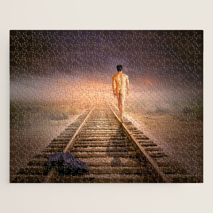 male nude surrealism Jigsaw Puzzle by Mark Ashkenazi | Society6
