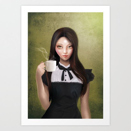 Amelia - Cameo Portrait Art Print