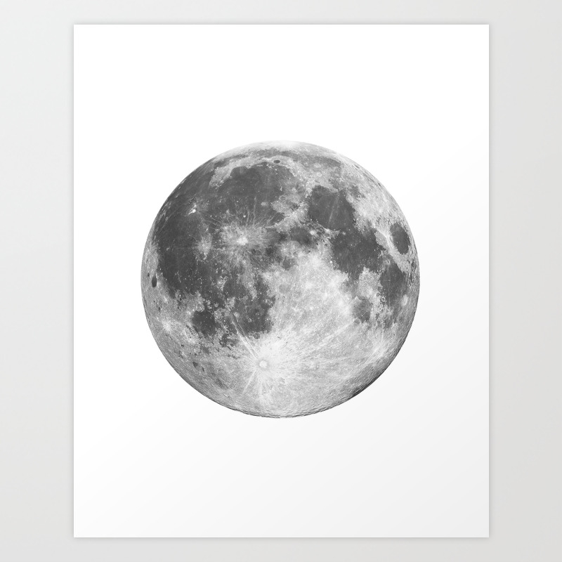 Full Moon Phase Print Black White Monochrome New Lunar Eclipse Poster Home Bedroom Wall Decor Art Print By Themotivatedtype Society6