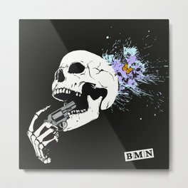 Mind blown Metal Print | Drawing, Graphicart, Butterfly, Digital, Death, Skull, Art, Mindblowing, Colors, Ink 