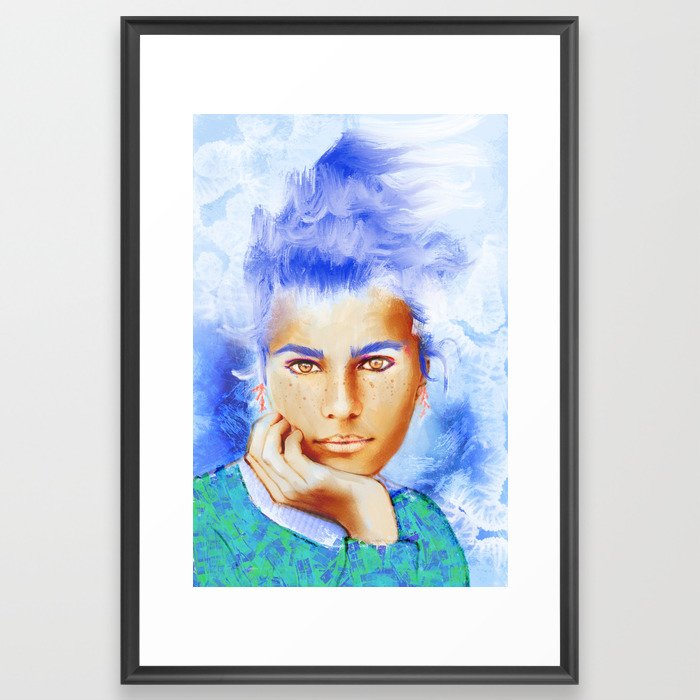 Wind and Aquamarine Framed Art Print