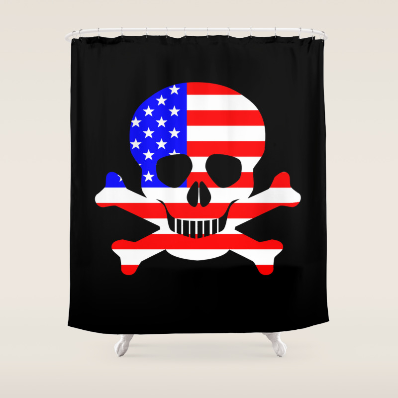 Stars And Stripes Skull And Crossbones Shower Curtain By Homestead
