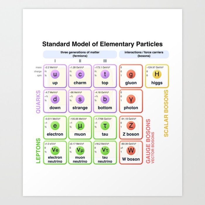 Physics - Standard Model of Elementary Particles - Physicist Art Print