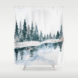 Mountain River Shower Curtain
