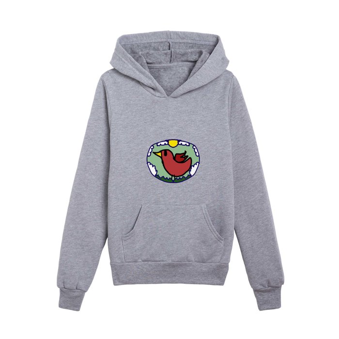 Red Bird and Sunshine Kids Pullover Hoodie
