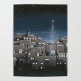 Bethlehem Night Nativity Scene Poster