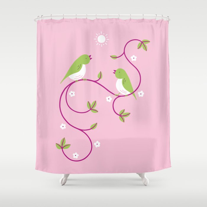 Spring Day (pink) Shower Curtain