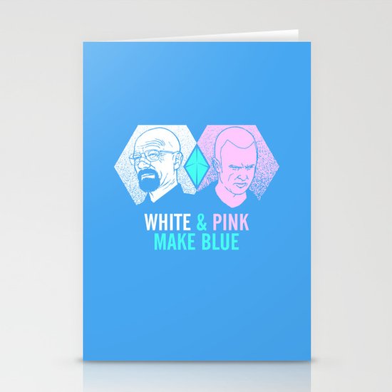 WHITE & PINK MAKE BLUE Stationery Cards