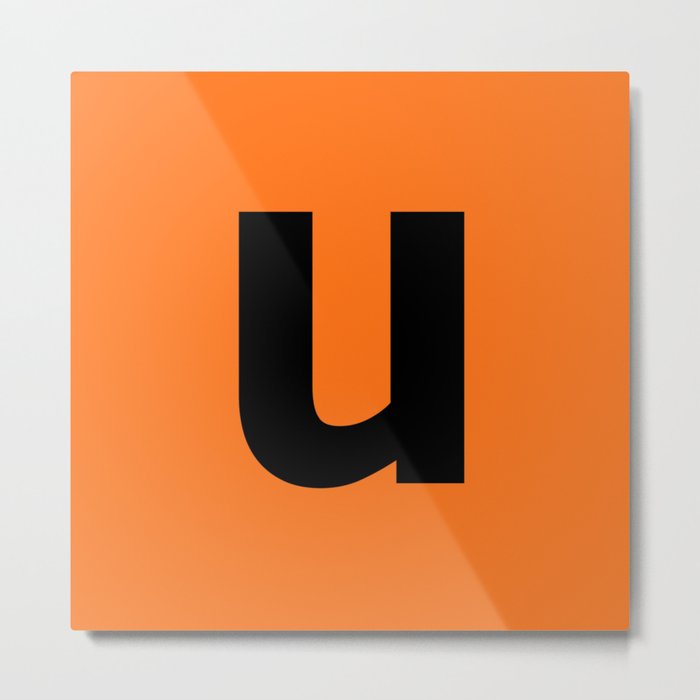 letter U (Black & Orange) Metal Print