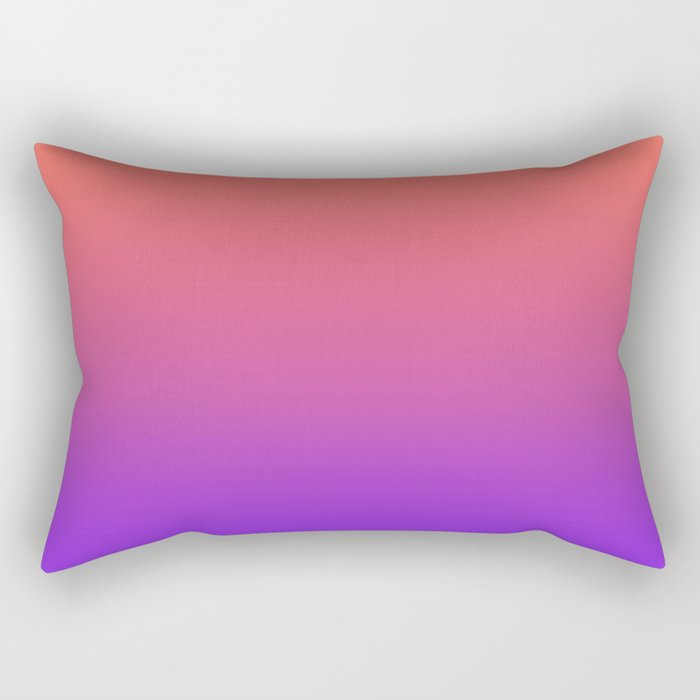 Gradient Ombre Living Coral Proton Purple Pattern Orange Peach Neon Ultra Violet Soft Trendy Texture Rectangular Pillow