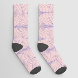 Pink Very Peri Lavender Art Deco Arch Pattern Socks