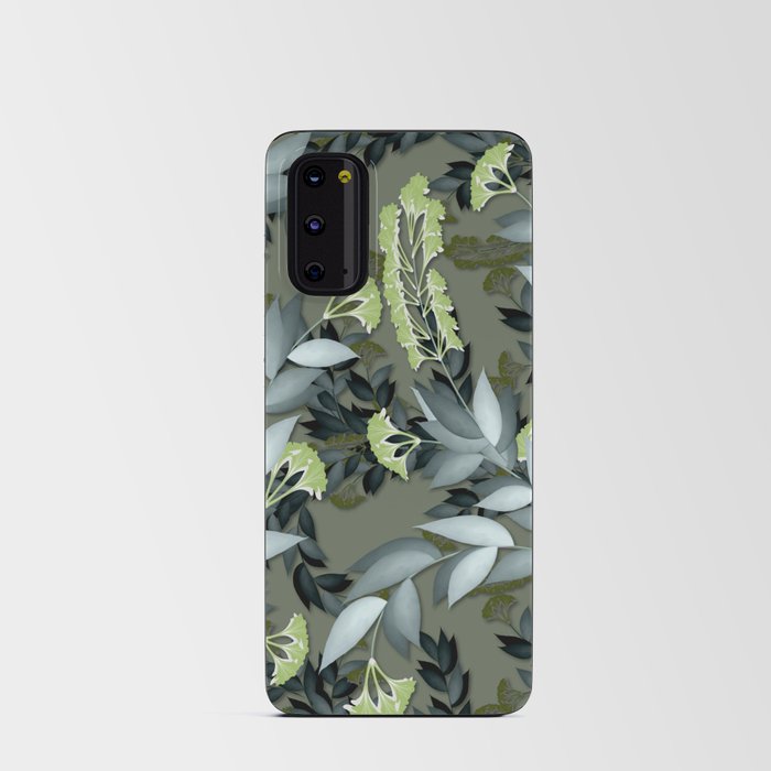 Green & Grey Color Floral & Funar Design  Android Card Case