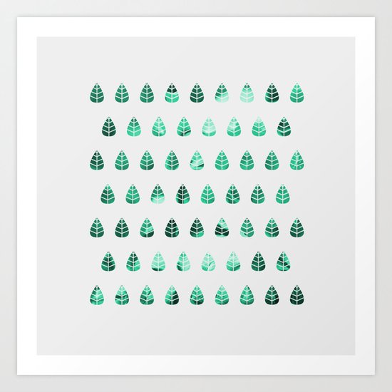 Green leaves Art Print