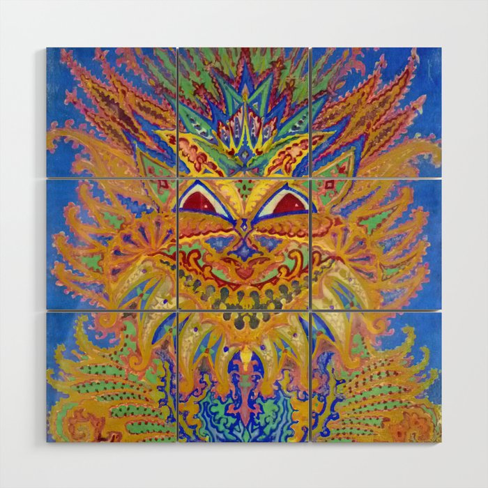 Kaleidoscope Cat Louis Wain Wood Wall Art