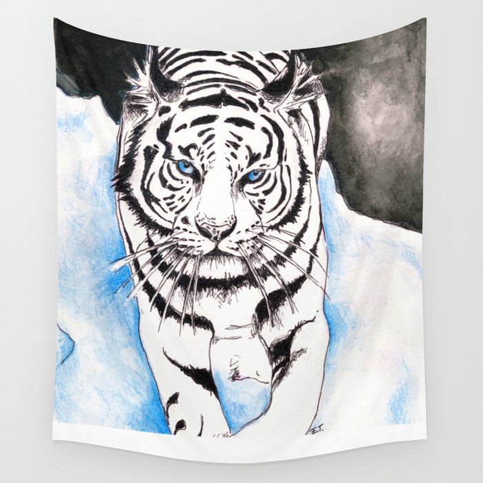 White tiger shop tapestry