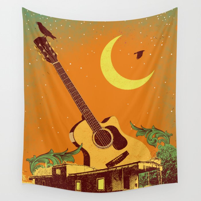 EVENING GUITAR Wall Tapestry