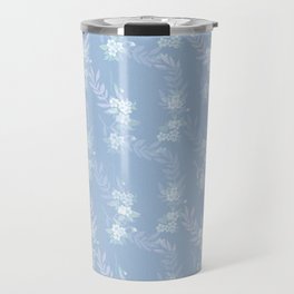 Floral Botanical Vertical Print // Periwinkle and Cream (blue)  Travel Mug