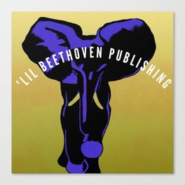 'Lil Beethoven Publishing gold logo avatar vintage book publishing artwork poster for writer's room, office, bar, dining room home decor Canvas Print